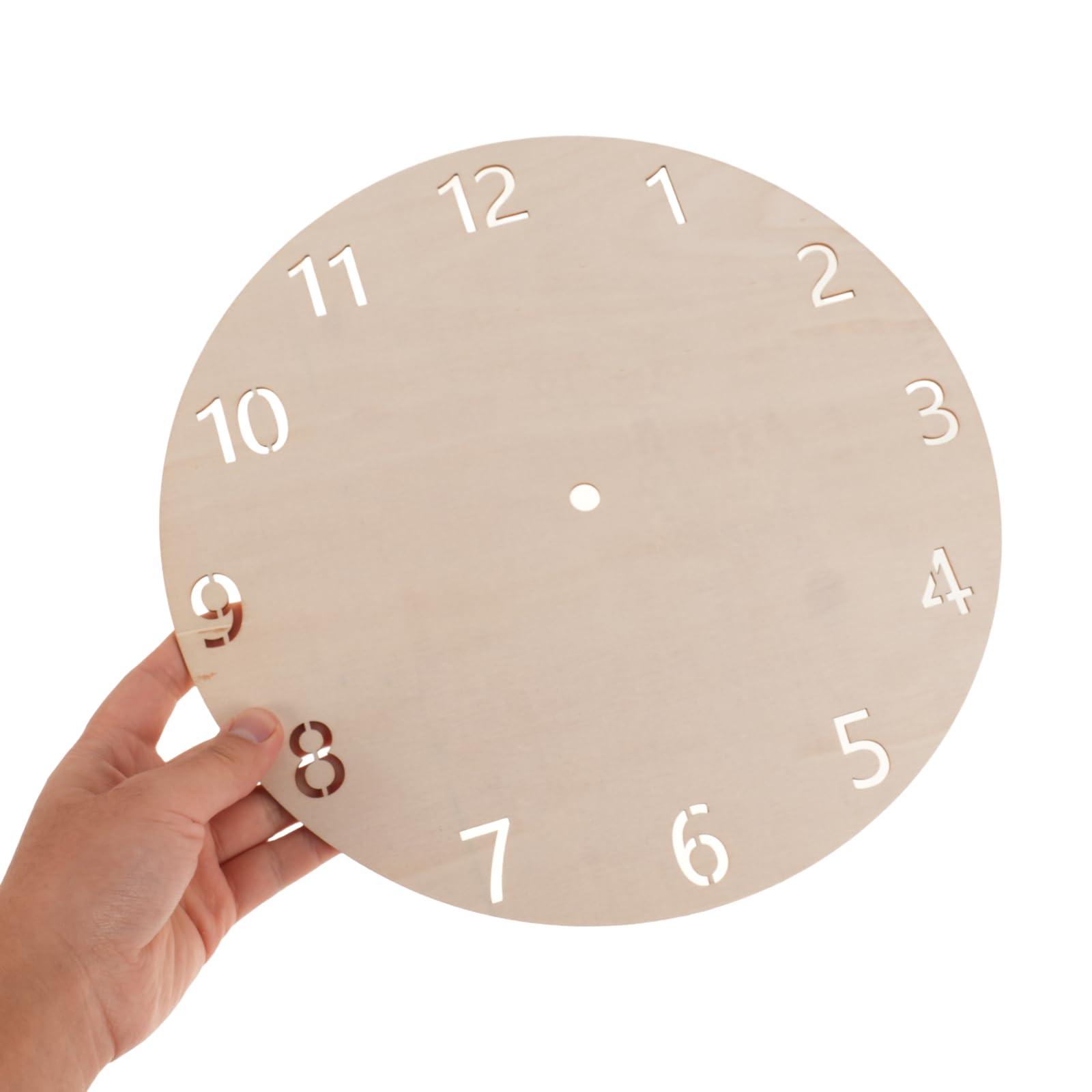 Kit 5 Pezzi Quadranti Orologio in Legno Rotondi per Bricolage, Resistente All'usura, Materiale Naturale Beige, per Progetti di Natale e Decorazioni Fai da Te