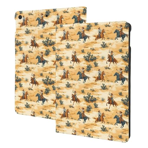 Housse iPad 10.2 antichoc avec veille automatique, style Cactus Western unique