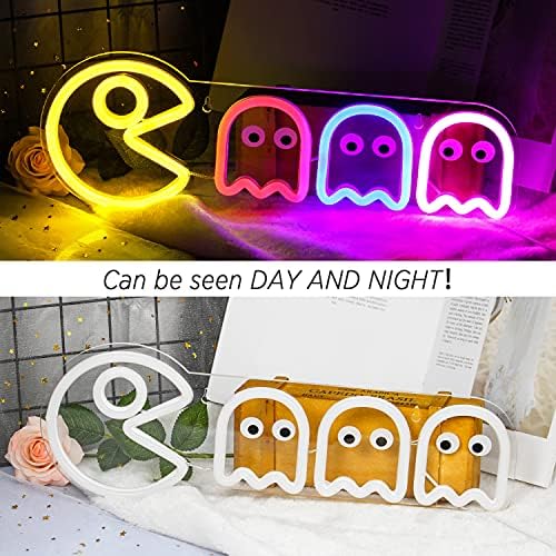 Ghost Neon Signs Specter LED Lights Sign Gamer Room Retro Arcade Decor 17x5.9 with USB/Switch Ghost Neon Kids Lights Hang up for Gaming Zone Man Cave Birthday Christmas Gift