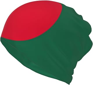 Flag of Bangladesh Print Winter Beanie for Men Women, Warm Soft Slouchy Knit Hat, Funny Beanie Hat,Headwear Gift Black