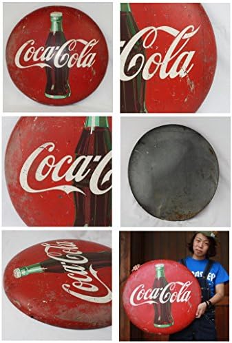 超爆安 コカコーラ ヴィンテージ 丸型看板 大 雑貨 Kerjakahwin Co