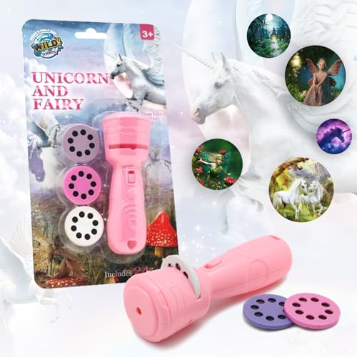 Unicorn & Fairy Torch Projector - Girls Birthday Presents & Toys, 3 Year Old Girl Gifts with 24 Images, Focus Lens, Easy Grip, Girls stocking fillers, Durable Plastic, Bright Projection