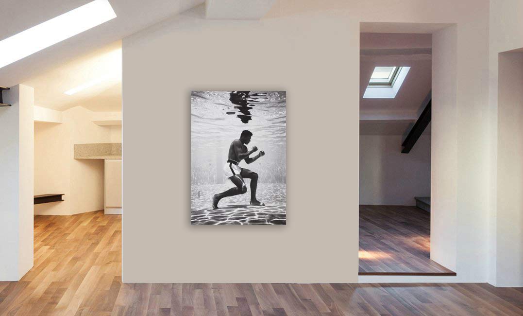 Muhammad Ali Under Water Gerahmter Kunstdruck auf Leinwand verschiedene Größen (A2 61 x 16 Zoll)