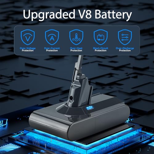 Image of Bonacell 21.6V Replacement for Dyson V8 Battery Compatible with Dyson V8 21.6 Volt 215681 967834-05 SV10 Animal /Absolute /Motorhead /Fluffy Handheld Cordless Vacuum Cleaner