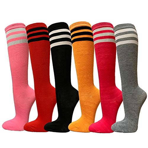 Image of SocksKnee Women Multi-Pack Colorful Variety Design Assorted Activewear Knee-High Stocking Socks, 9-11