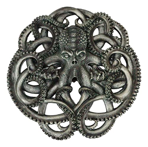 Ebros Gift Norse Viking Scandinavian Colossal Sea Monster Kraken Octopus Decorative Wall Plaque 12' Tall Hanging Decor Figurine Cephalopod Tentacles Aquatic God Myth And Legends