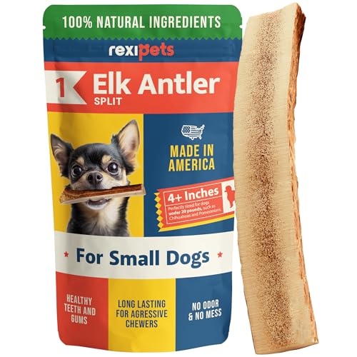 100 Natural Antlers for Dogs Split Naturally Shed in USA Grade A Long Lasting Chew for Aggressive Chewers Elk Antlers Dog Antler Chews Real Treats Toys No Odor No Mess Small