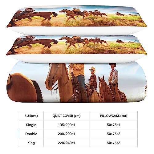 Parure de lit cowboy en microfibre premium avec housse de couette robuste pour ado