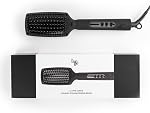 L'ANGE HAIR Le Vite Curve Ceramic Straightening Brush | Heated Straightener Flat Iron for Smooth, Anti Frizz Hair | for All Hair Lengths | Hot Styling Brush for Effortless Straightening (Black)