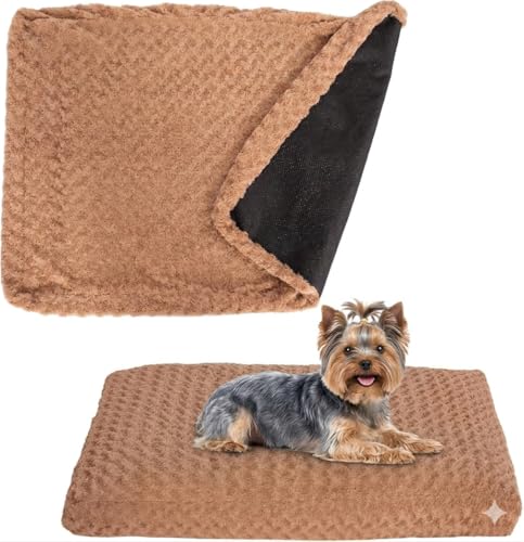 Image of Faux Fur Dog Bed Covers - Ultra Soft Rose Velvet, Removable & Washable, Cozy & Durable,Large Pet Bed Cover Only (No Filling) - Gray, (Rose Velvet Brown, Small(30.0 inch L x 20.0 inch W x 4.0 inch Th))