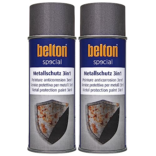 ECI Belton Lot de 2 vernis de protection pour métal 3 en 1 400 ml Peinture de protection anti-rouille Couleur au choix (mica de fer anthracite) ECI Belton Lot de 2 vernis de protection pour métal 3 en 1 400 ml Peinture de protection anti-rouille Couleur au choix (mica de fer anthracite)