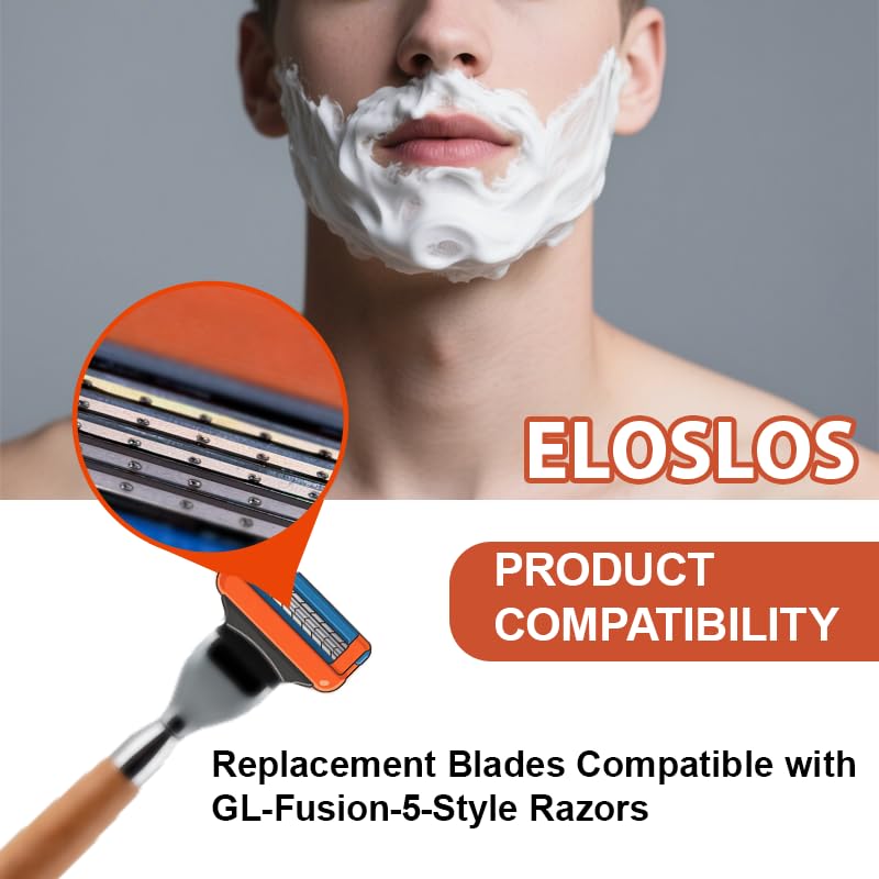 36 Count Razor Blades for GL-Fusion-5-Style Men Razors, Orange-Slate