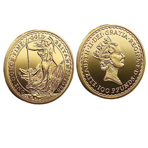 Replica Britannia Coin Brilliant - Queen Elizabeth II on Obverse Pound Elizabeth II Dei Gratia Regina Coin Seller Uncirculated