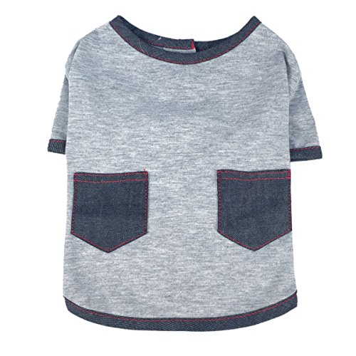 Pocket Style Grey Pet T Shirt (For Small Dogs Only) (Xxsmall) #TOP1
