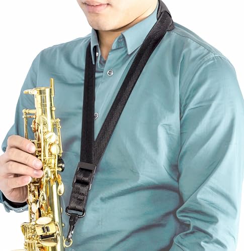 saxophone neck strap soft adjustable sax leather padded for alto tenor soprano baritone sax clarinet