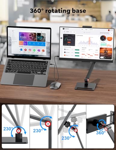 Image of 15.6 inch Portable Monitor with Adjustable Stand, 1080P FHD IPS Screen Extender, USB-C /HDMI Port, Ultra Slim Travel Monitor with Eye Protection, Plug and Play for Laptop /PC /Mac /Android /Switch /PS5