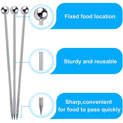 Fatloda 15Pcs Cocktail Picks For Drinks, Stainless Steel Cocktail Toothpicks, Reusable Cocktail Skewers, Garnish Picks Bloody Mary Skewers, Metal Martini Picks For Olives Appetizers Fruit thumb #1