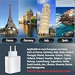 European Travel Plug Adapter USB C, 55W USB C European Charger 4-Port Fast Charger Type C Wall Charger USA to Europe Plug Adapter for iPhone 17 16 15 14 13 12 11 Pro Max X 8, Galaxy, Android - Image 4