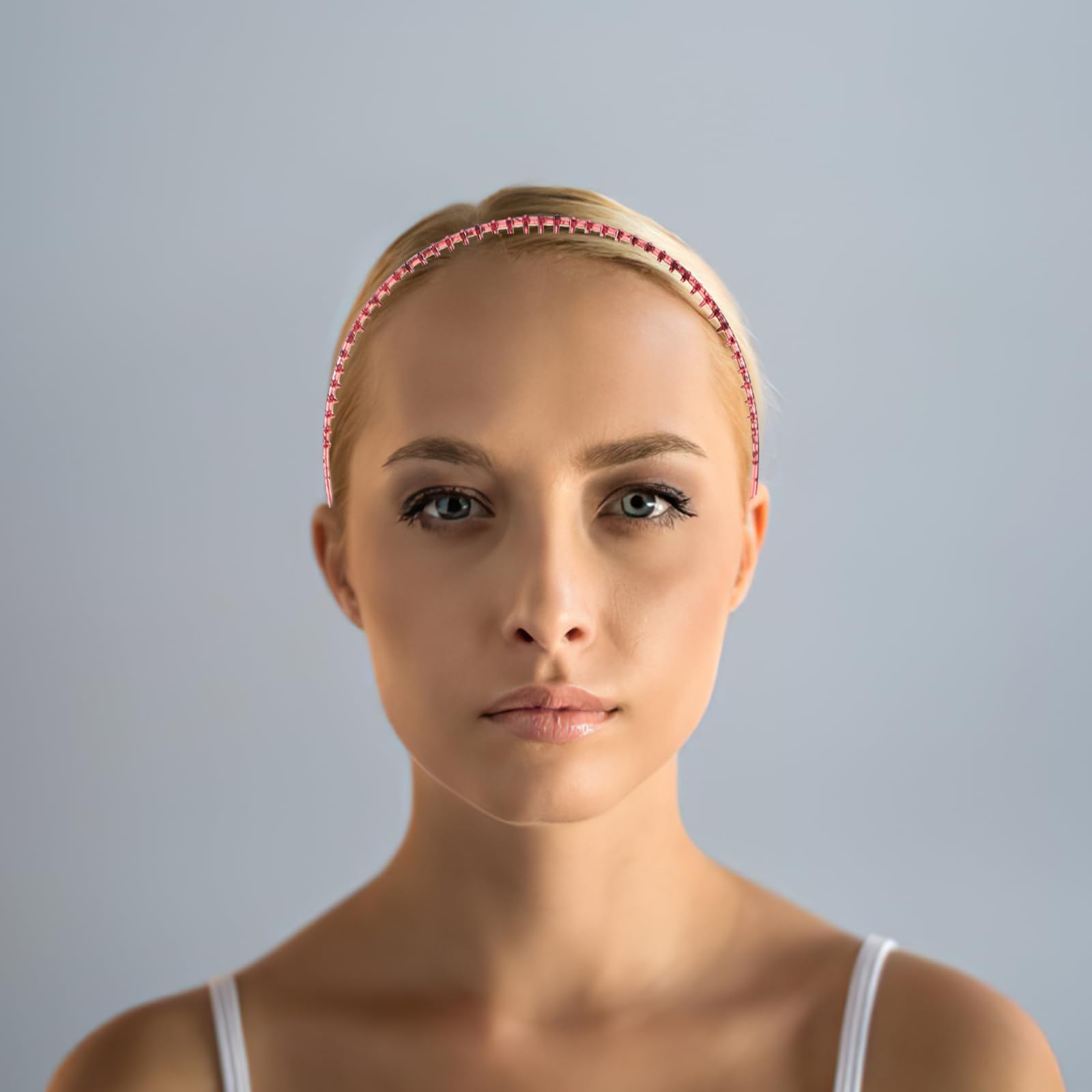 2 fasce per capelli per il lavaggio del viso, fasce per capelli sportive da donna, antiscivolo, con denti
