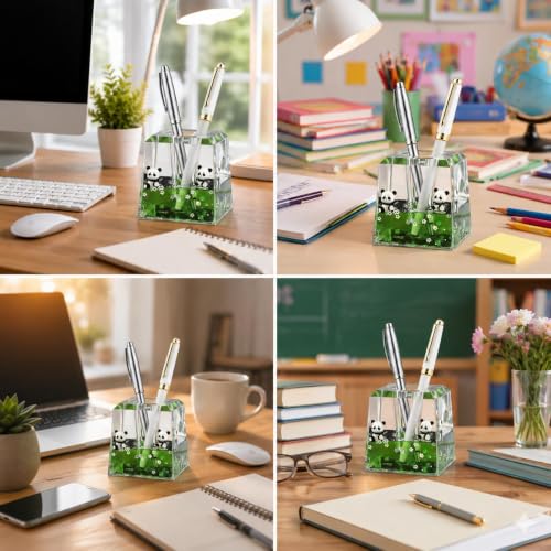 Image of Kawaii Panda Liquid Motion Paperweight with Floating Glitter, Unsinkable Fluid Sensory Desk Toy, Decorative Stress Relief Accessory for Office, Home, Study Table, Kids & Adults