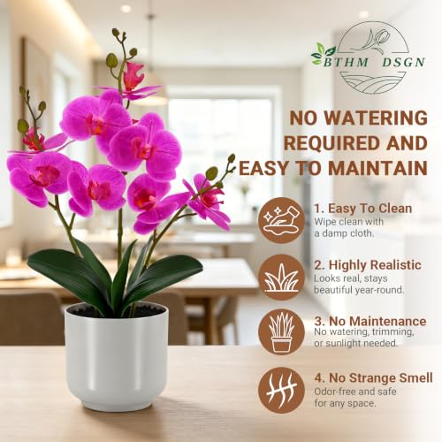 BTHM DSGN Faux Orchid 17.5” Tall Artificial Flower Indoor for Home Decor - image 3