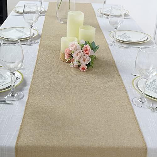 Tableclothsfactory 14"x108" Natural Boho Chic Rustic Table Runner...