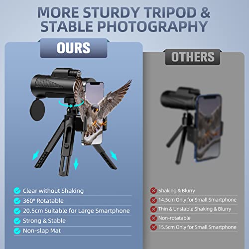 80X100 Monocular Telescope - Small Monoculars For Adults High Powered, Night Vision Compact Monocular For Smartphone Adapter, Handheld Telescope With Tripod For Bird Watching Hunting Camping Travel #TOP2