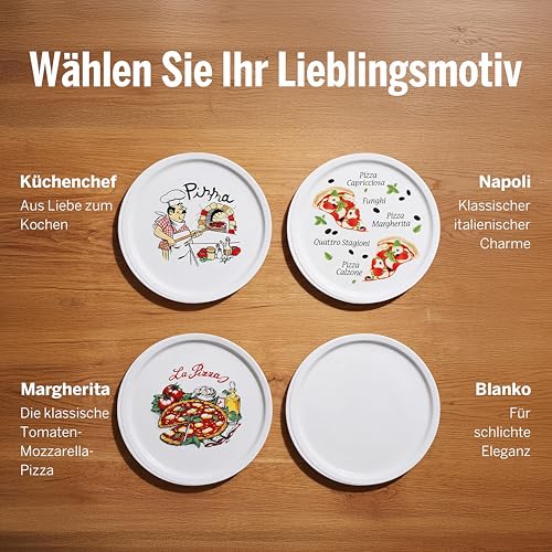 Van Well italienischer Pizzateller groß ø 33cm weiß – Porzellan XL Teller für Pizza & Pasta – Mikrowellen geeignet, spülmaschinenfest… – Ansicht 6