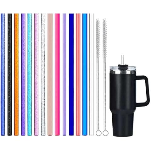 14 Pcs Glitter Straws for Stanley Cup Cover