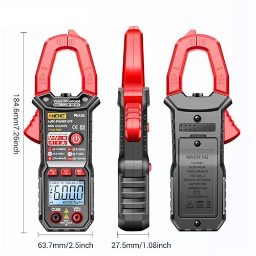 Pinza Amperimétrica PN104 Medidor AC Corriente Multímetro Transmisión Medidor AC DC Voltaje Tester Auto Amp Hz Capacitancia NCV Ohm Tester Herramientas miniatura 4
