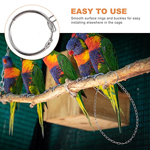 iplusmile Vogel Accessoire 1 St Papegaai Roestvrij Staal Gescheiden Enkelband Gesp Ketting Cirkel Vogels Voet Lock - Afbeelding 3