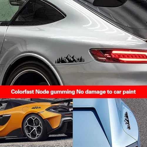 Image of ijuicy Snow Mountain Sticker Decal, 7 inch Waterproof Trunk Logo Decal Sticker with Scraper, Car Body Trunk Self-Adhesive Decoration Decals Stickers, Universal for Most Cars (Black)