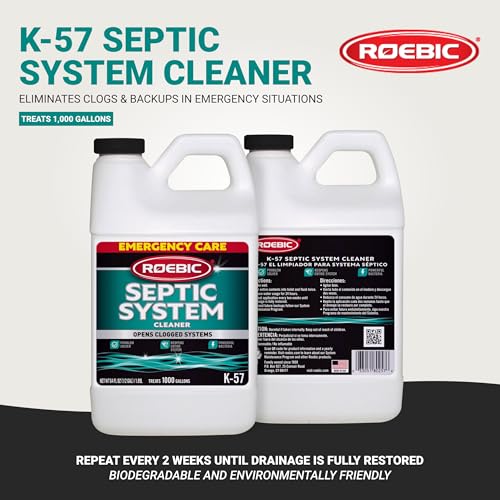 Image of Roebic K-57-H K-57-H-3 Septic System Treatment: 1 /2 Gallon, Clears Clogs, Restores Flow, Maintains Septic Systems for Optimal Performance