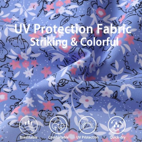 DREAM BUS Toddler Girls Long Sleeve Swimsuit 2 Piece Rashguard Set Sun Protection Baby Girls Bathing Suit Kids Swimwear4