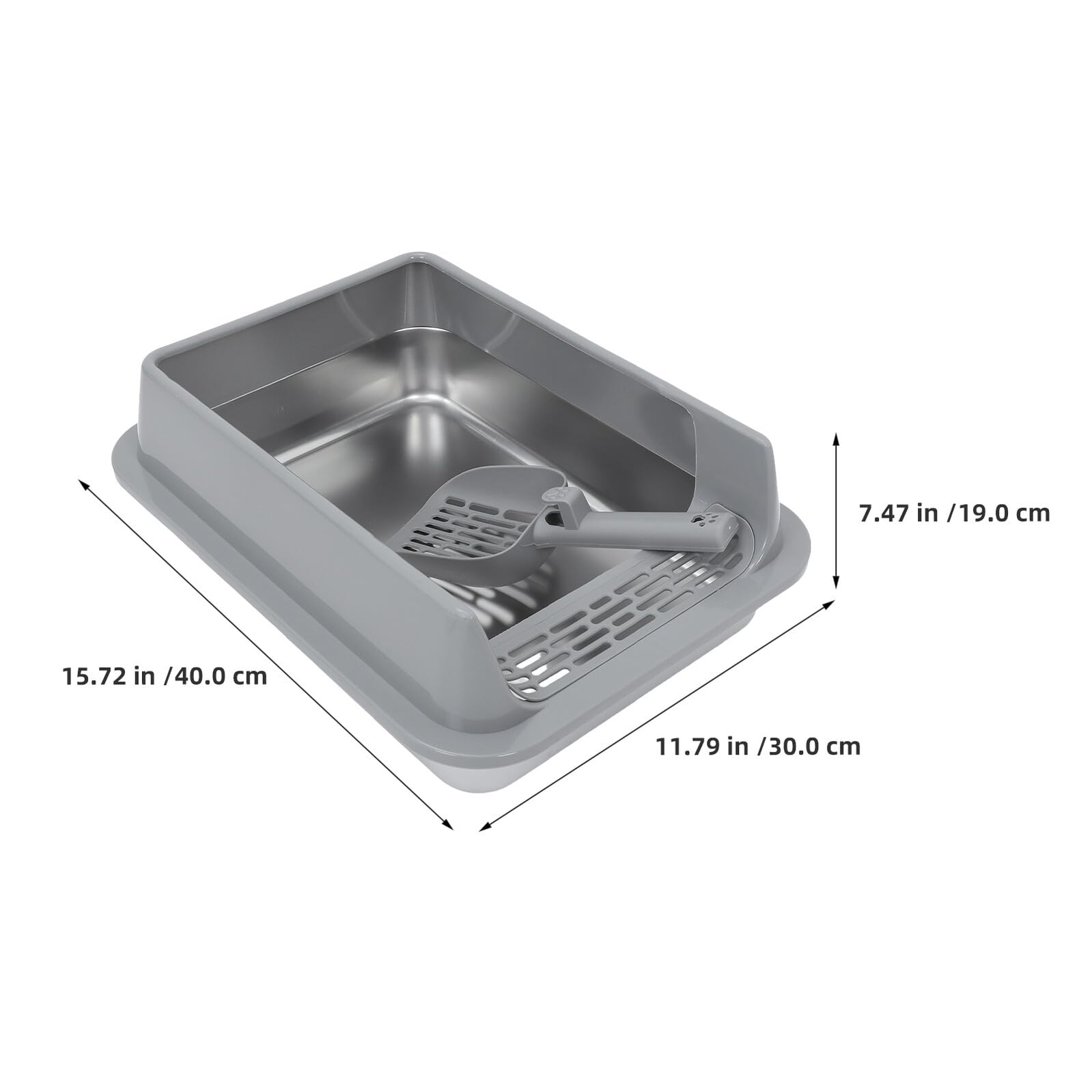 Edelstahl Katzenklo mit Deckel Geruchsneutral Große Katzentoilette für Kätzchen Kaninchen und Hamster Rostfrei Langlebig Geräumiges Katzenstreu Zubehör für Innenbereiche