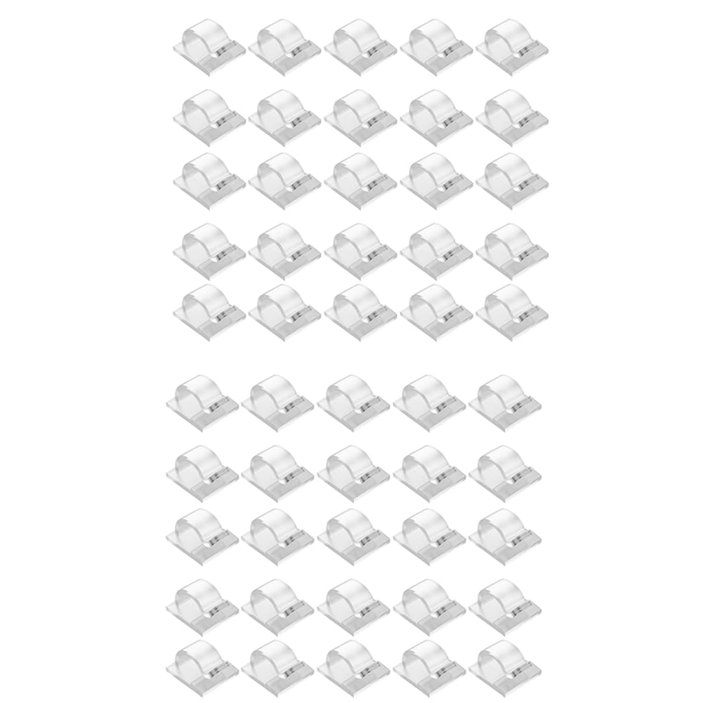 CTRLZS Hooks for Outdoor String Lights Clips 50 Pack Clips Clear Light Hook with 50 Waterproof Adhesive Backing for Lamp