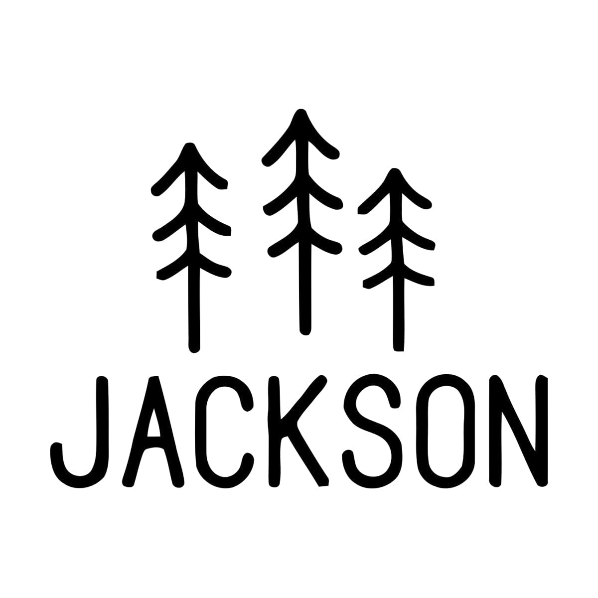 Name Decal Personalized Nursery Wall Stickers Boy Room Wall Decals Pine Tree Decor Camping Adventure Nature Woodland Mural Large - 50x60cm