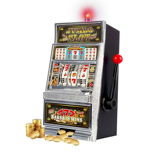 Real Slot Machine - Las Vegas Casino Slots with Flashing Lights and Realistic Jackpot Sounds - Lucky 7s Casino Machine Accepts 98-Percent of World Coins by Trademark Games