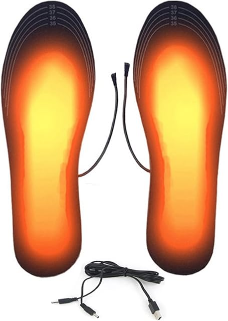 Heated Insoles for Men Women, USB Electric Heated Warm Sock Feet Heater Shoe Insole Foot Winter Warmer Pads for Winter Camping Skiing Cycling Climbing