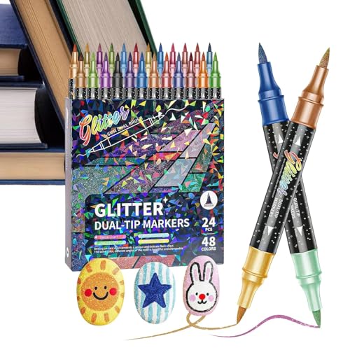 Lápices de colores con purpurina doble punta evitan manchas en manualidades