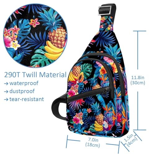 Sac à bandoulière ananas tropical multicolore pour randonnée et voyage - 4