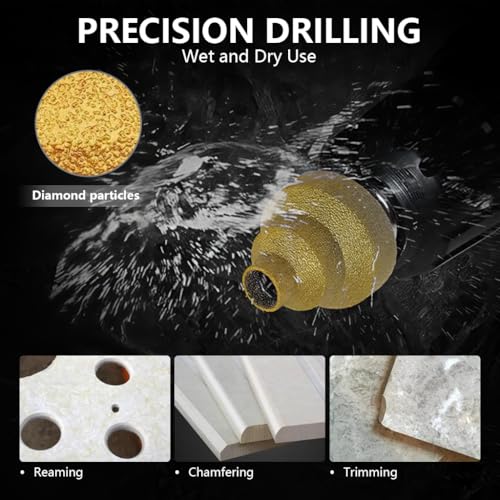 Image of Serplex Diamond Brazed Pagoda Drill Bit, 20 /35 /50mm Stepped Reamer for Tile & Stone, Chamfering, Hole Enlarging & Edge Trimming Tool for 100 Type Angle Grinder Use