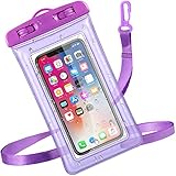 Usos inclusivos: esta bolsa a prueba de agua para teléfonos está diseñada con ventanas transparentes en ambos lados, muy adecuada para tomar fotos, jugar, ver videos y revisar correos electrónicos, se adapta a la playa, pesca, natación, kayak, esnórquel, parque acuático y otros lugares, dando tu teléfono con buena protección contra el agua