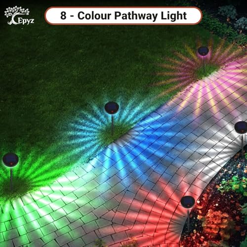 Image of Epyz Solar Light Outdoor Garden Pathway Stake Light, Pack of 1 | IP67 Waterproof, For Walkway Yard Backyard Lawn Landscape, Decorative, Multicolor