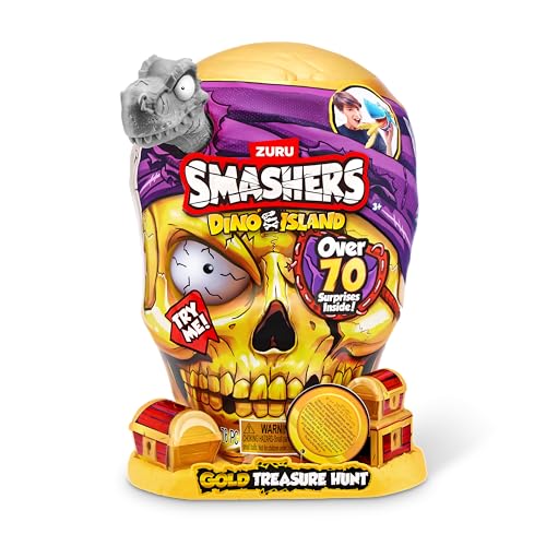 Smashers Dino Island Gold Treasure Hunt di ZURU, giocattolo a tema caccia al tesoro, giocattolo interattivo, giocattolo da collezionare per bambini e ragazzi Giant (31.6 cm), (Grey) - Immagine 1