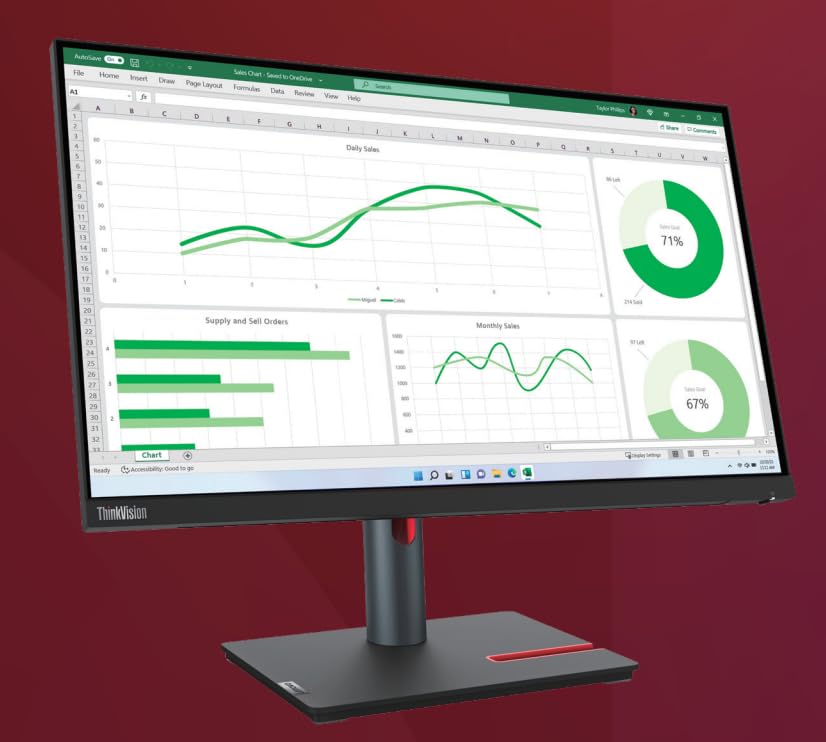 Lenovo ThinkVision P24q-30 23.8 inches QHD Monitor | 2560×1440 Resolution | IPS | HDR10 | 60Hz Refresh | 4ms | WLED Backlight | 1xHDMI 2.0, 1xDP 1.4 | tilt, Lift, Pivot, Swivel| Eyesafe | Raven Black