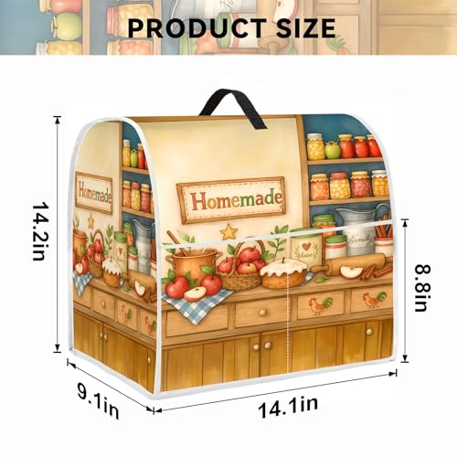Image of 4.5 qt and All 5 qt Kitchen stand mixer Dust Cover, Kitchen Appliance Protective Covers with Top Handle and Pocket, Cartoon shelf