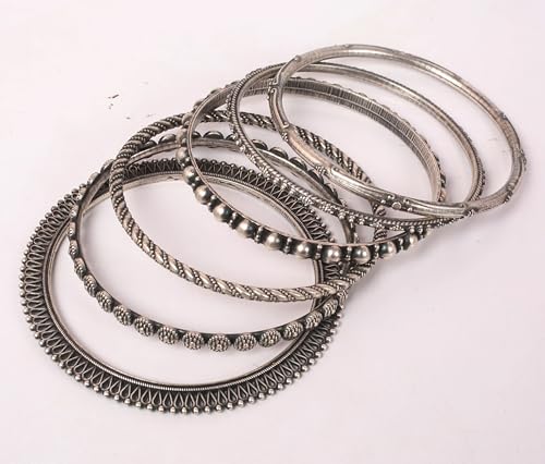 Touchstone Indian Bollywood Handcrafted Designer Jewelry Bracelets Bangle in Oxidized Silver Or Antique Gold Tone for Women3