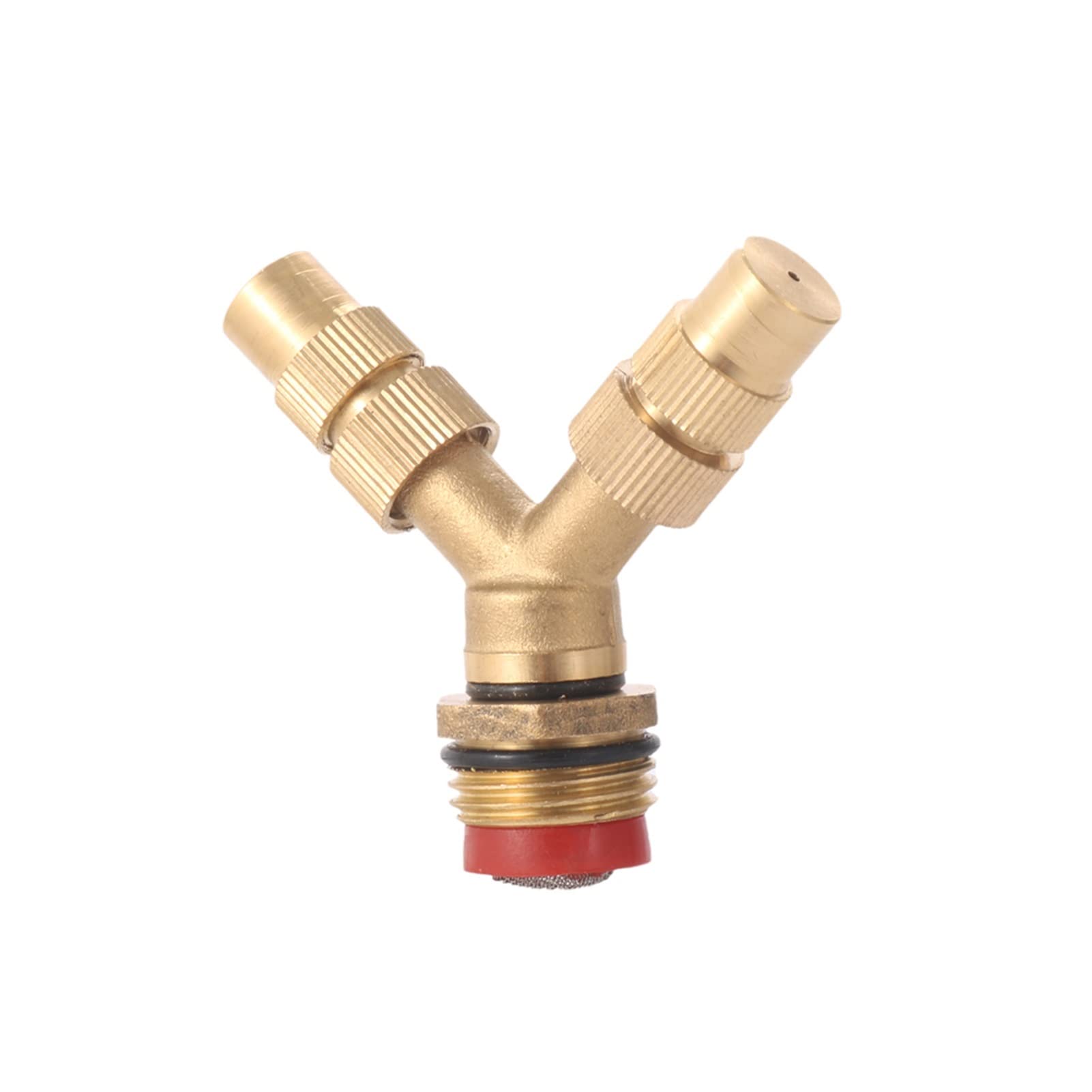 Système d'irrigation par aspersion pour jardin et pelouse, 5 trous, filetage externe 1/2 pouce, avec buse d'atomisation d'eau filtrée, pulvérisateur d'irrigation agricole pour jardin (couleur : roug