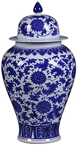 Blue & White Porcelain Vases Porcelain Ceramic jar vase Blue and White Porcelain Flower vase Porcelain Modern Decorative Home Centerpiece Traditional Chinese vase Antique Ceramic Vase-A H46.5cmxW24cm